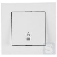 Вимикач одноклавішний ПРОХІДНИЙ з підсвічуванням Arvia Electric KAREN Білий (20 01 1000 210)